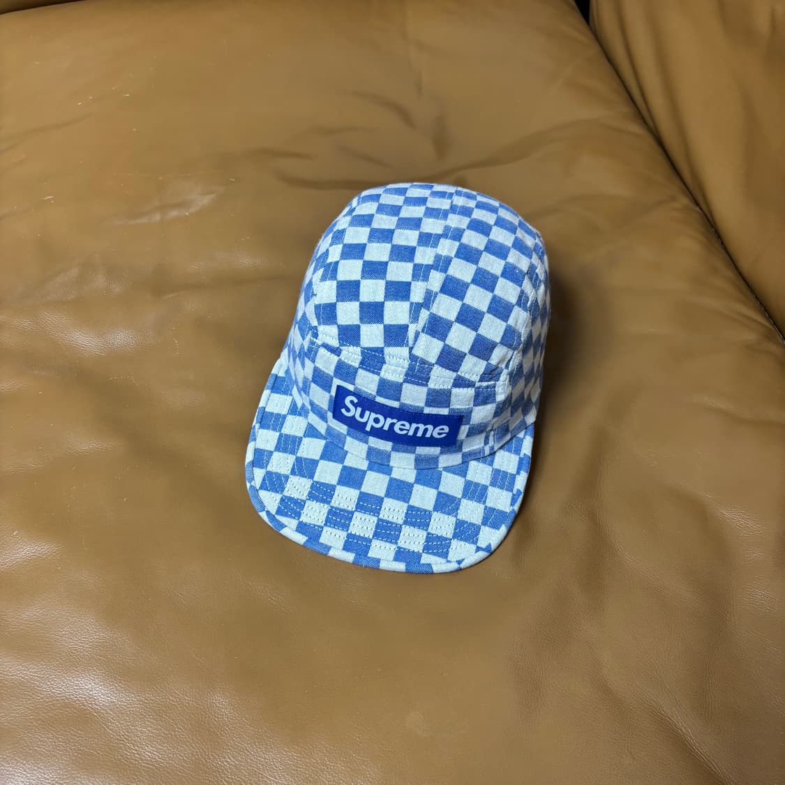 Supreme 슈프림 체커보드 블루 캠프캡 모자 (Checkboard) 상품이미지1