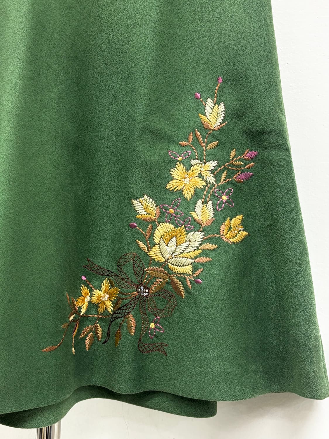 빈티지 그린 미디 스커트 상품이미지5