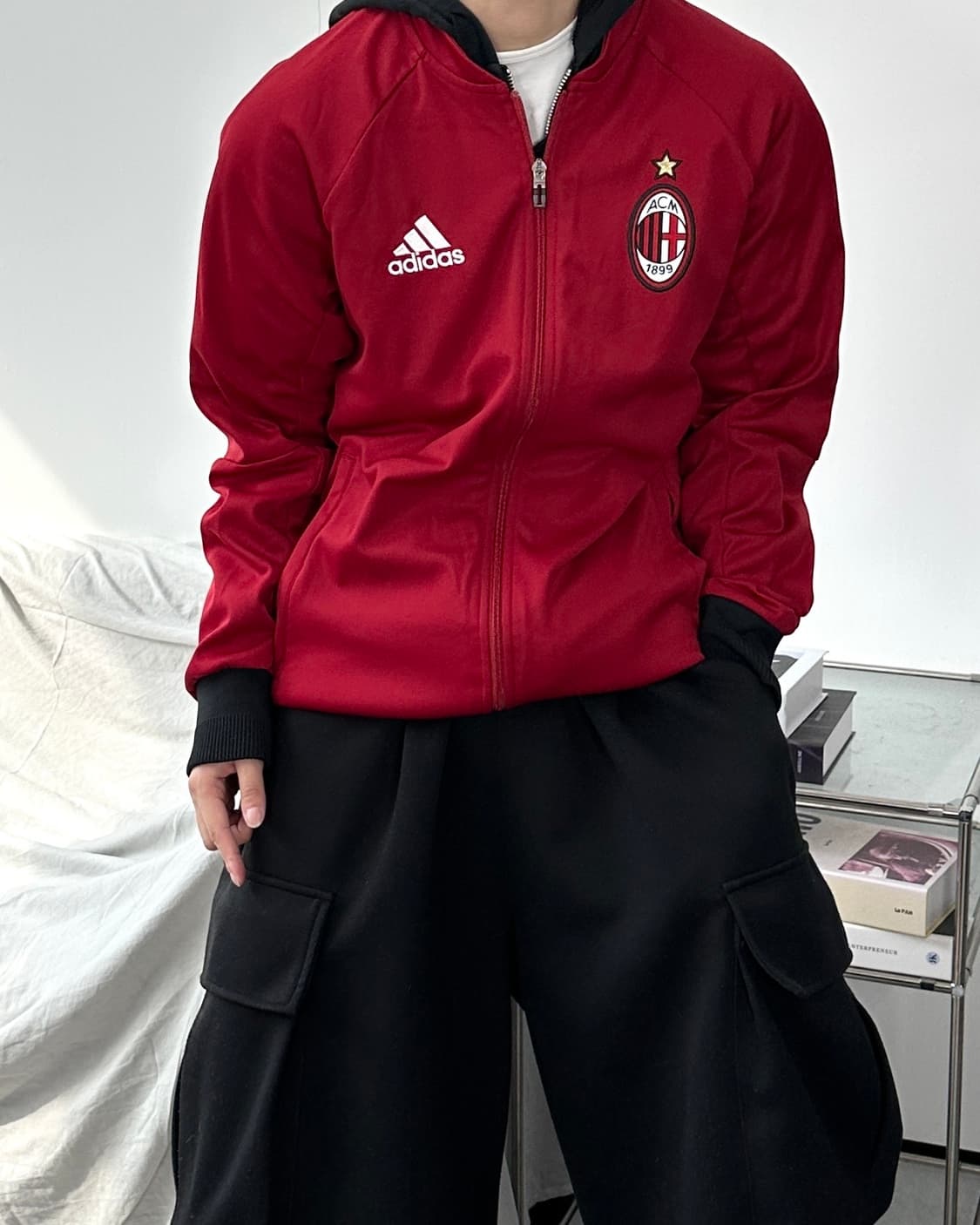 아디다스 AC 밀란 레드 트랙탑 져지 M 상품이미지2