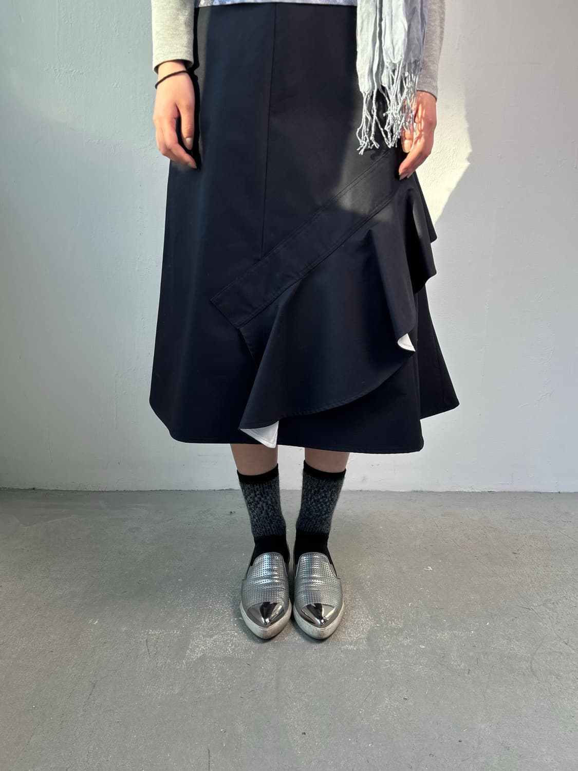 비대칭 드레이프 스커트 상품이미지2