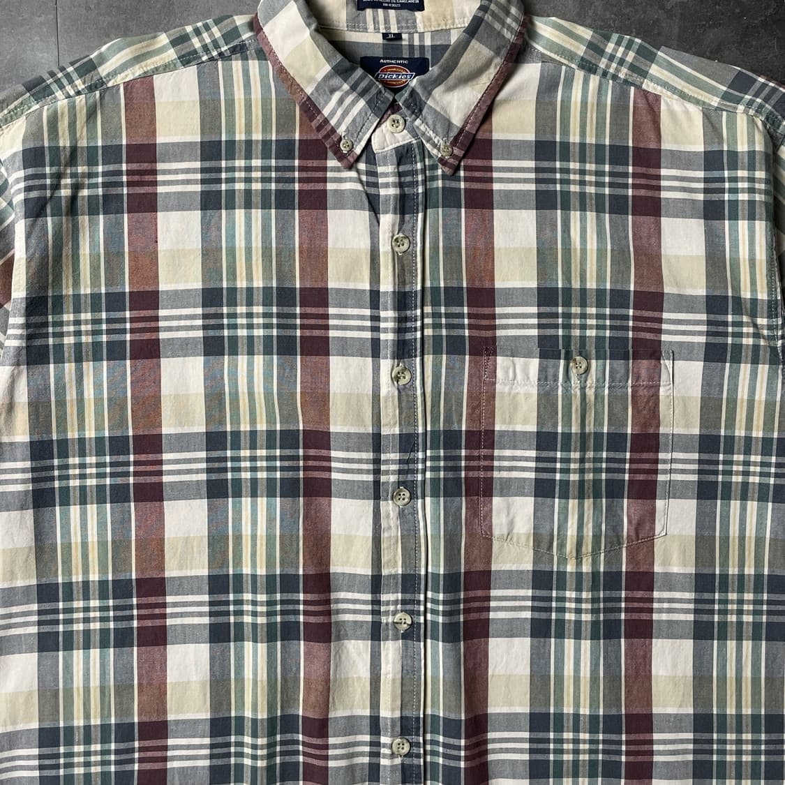 DICKIES 디키즈 빈티지 체크 다운버튼 반팔 워크셔츠 A01047 상품이미지3