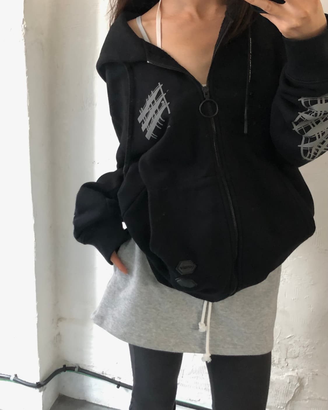 Off-White 오프화이트 블랙 인더스트리얼 후드 집업 상품이미지4