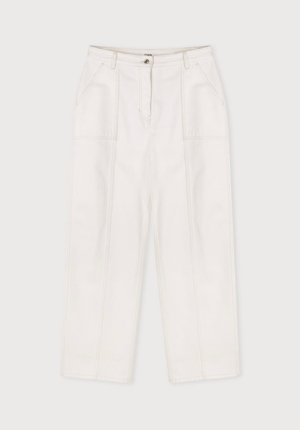 에토스 스티치드 화이트 데님 팬츠 상품이미지1