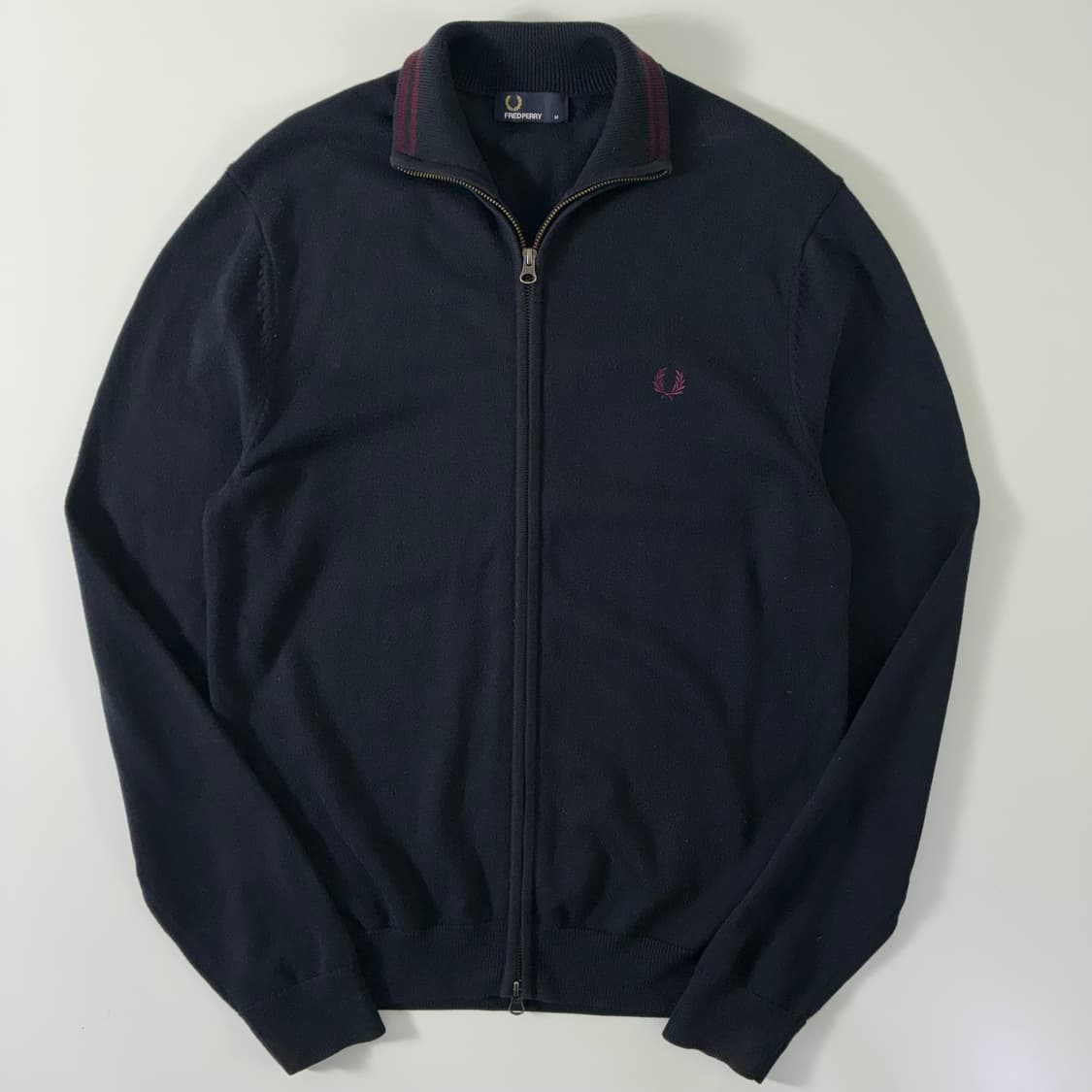 Fred perry  프레드페리 자수 해링턴 니트 집업 상품이미지1