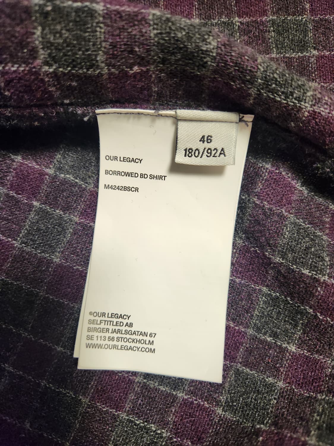 아워레가시 bd셔츠 소모포어 체크 46 상품이미지4