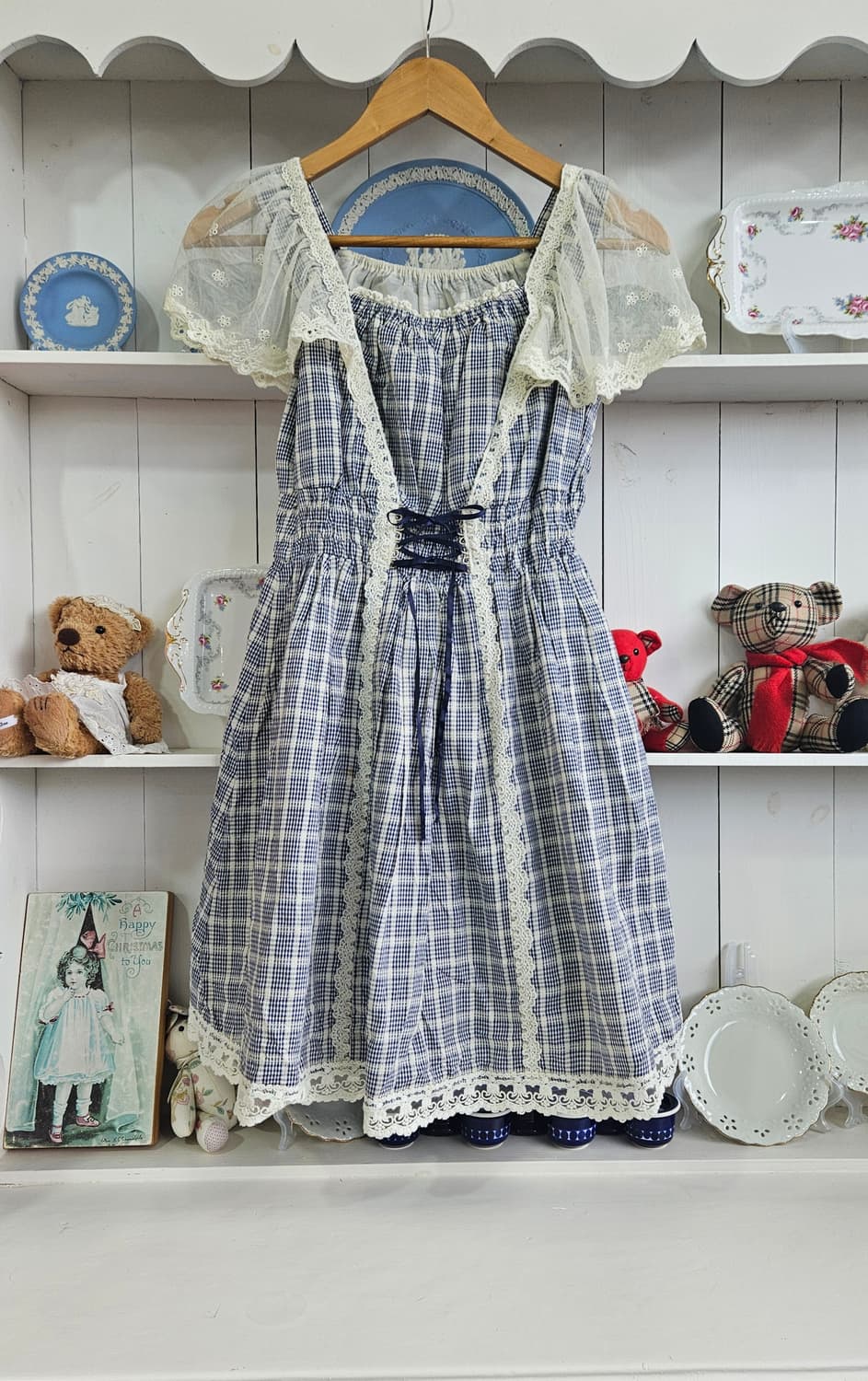 (Secret Honey) 체크 레이스 원피스 상품이미지1