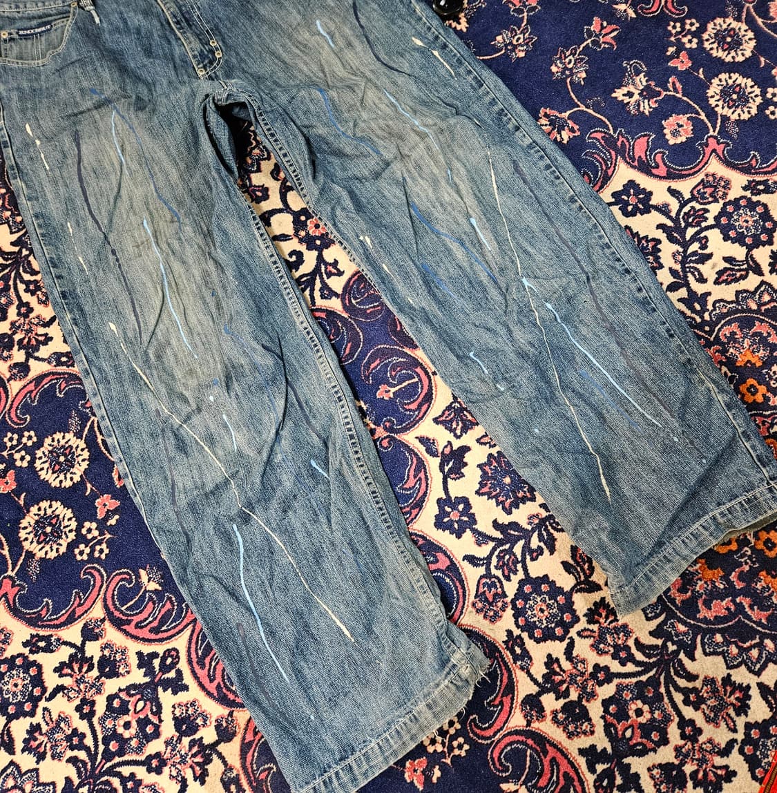 넉아웃(Knockout) 90's 페인딩 포켓 자수 레귤러 데님 팬츠 상품이미지4