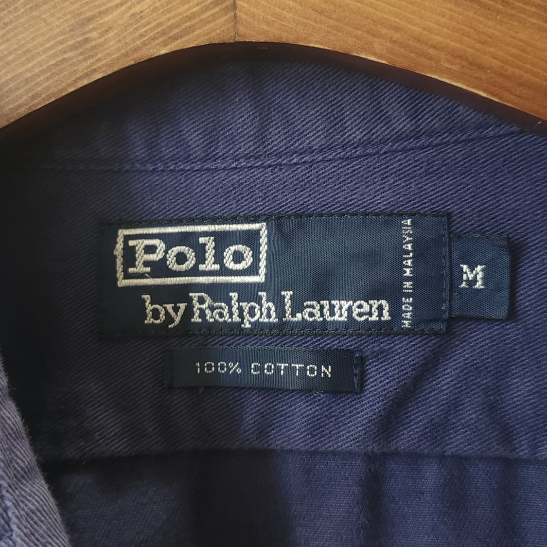 90s 폴로 헤비코튼 투포켓 워크셔츠 삼중 스티치 블루 M 상품이미지4