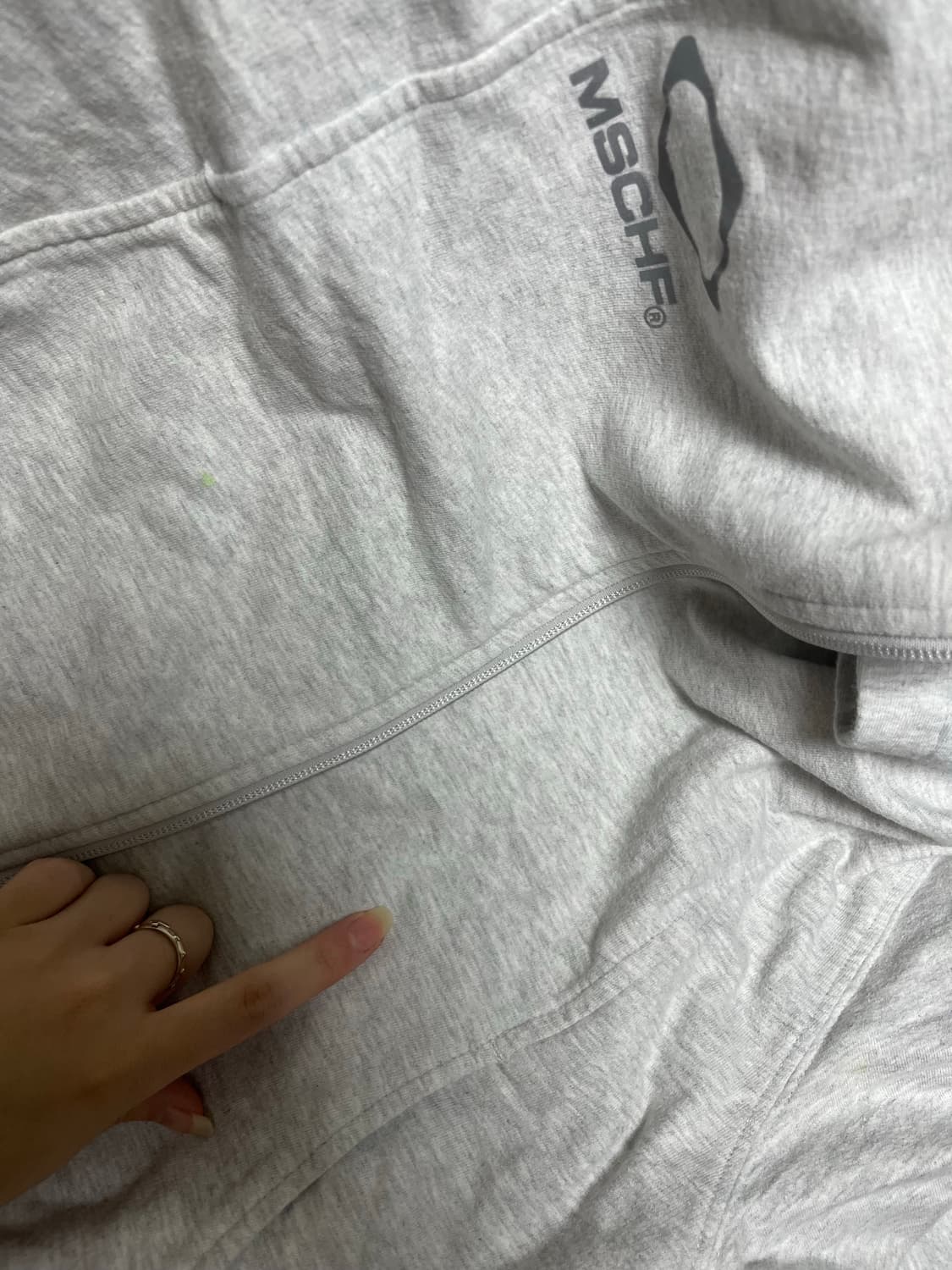 미스치프 롬버스 후드집업 멜란지그레이 M 상품이미지3