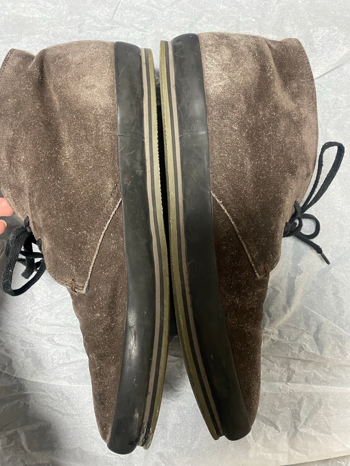 프라다 브라운 스웨이드 레더 데저트 부츠 us10 상품이미지4