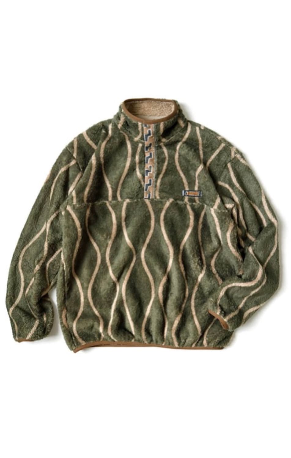 구매)캐피탈 드렁큰 스트라이프 플리스 스냅 풀오버 3 상품이미지1