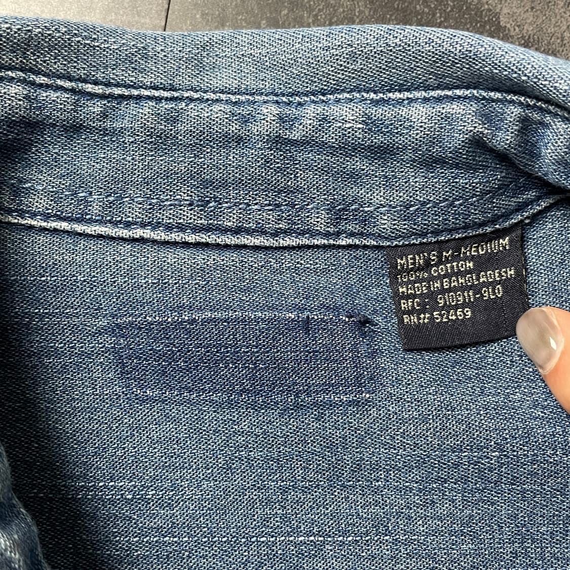 UNKNOWN 빈티지 플랩포켓 코튼 데님 셔츠 A00711 상품이미지10