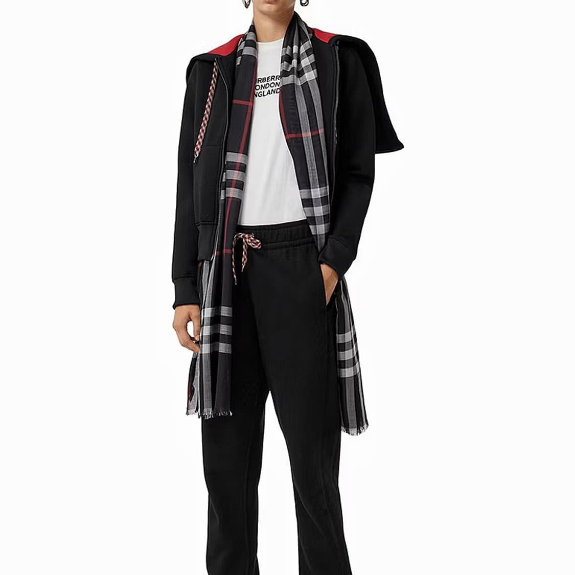 버버리 울 실크 체크 스카프 상품이미지2