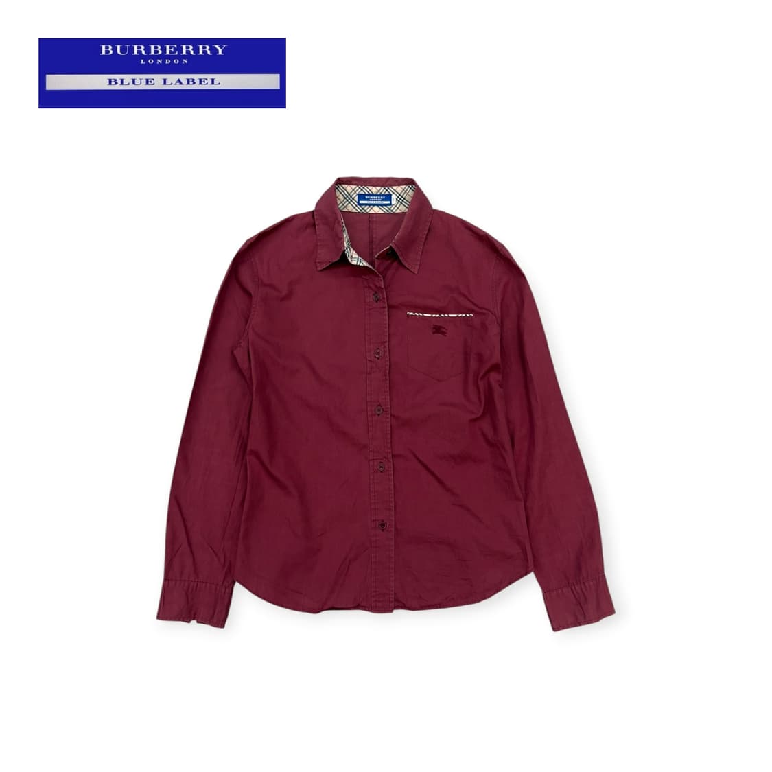 [ 38 ] 버버리 블루라벨 노바체크 버건디 셔츠 상품이미지1