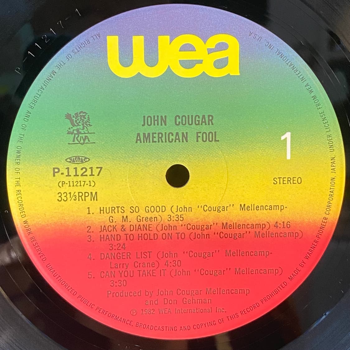(중고LP-팝록) John Cougar -American Fool 상품이미지4