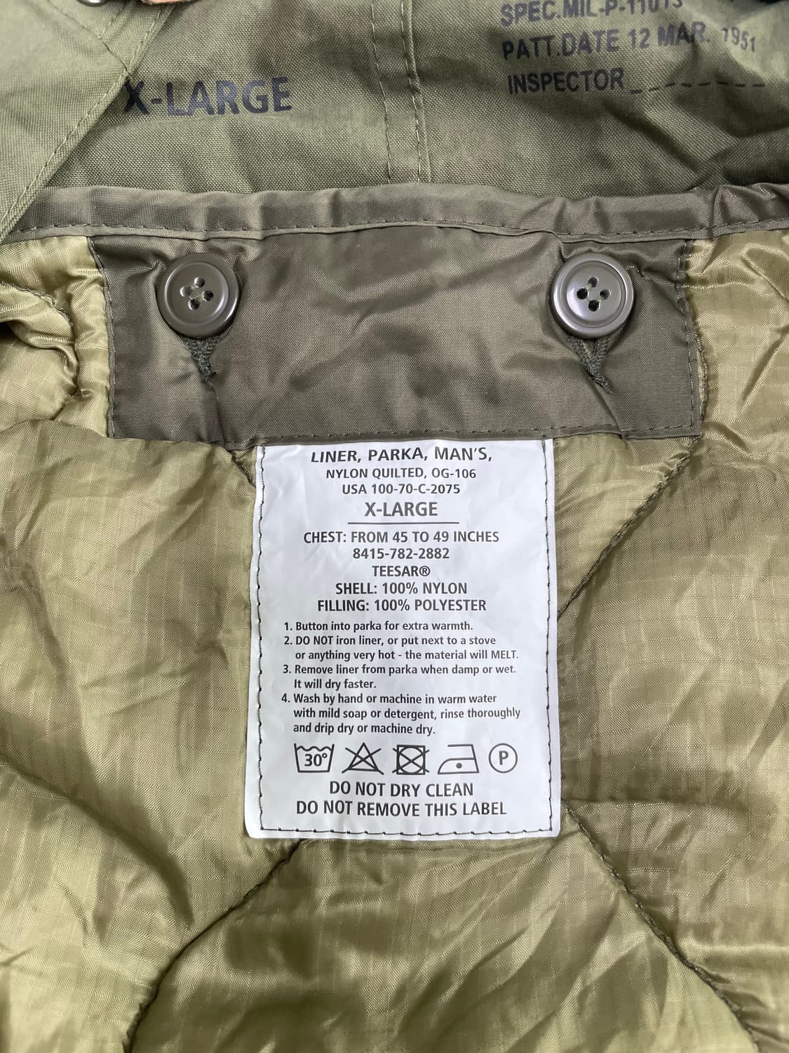 밀텍 m51 피쉬테일 개파카 XL 독일생산 상품이미지4