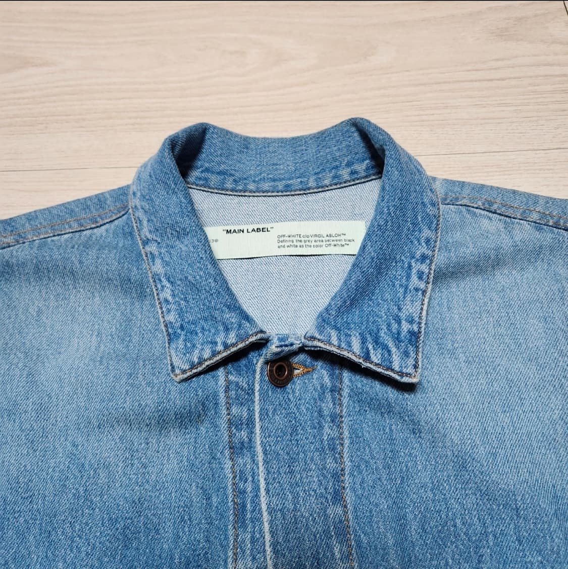 정품 오프화이트 데님 자켓  상품이미지2