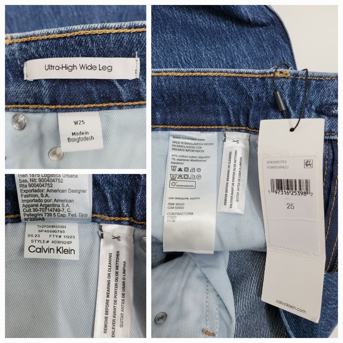 (새상품) Calvin Klein 23SS 데님 와이드 팬츠 / 여 25 상품이미지8