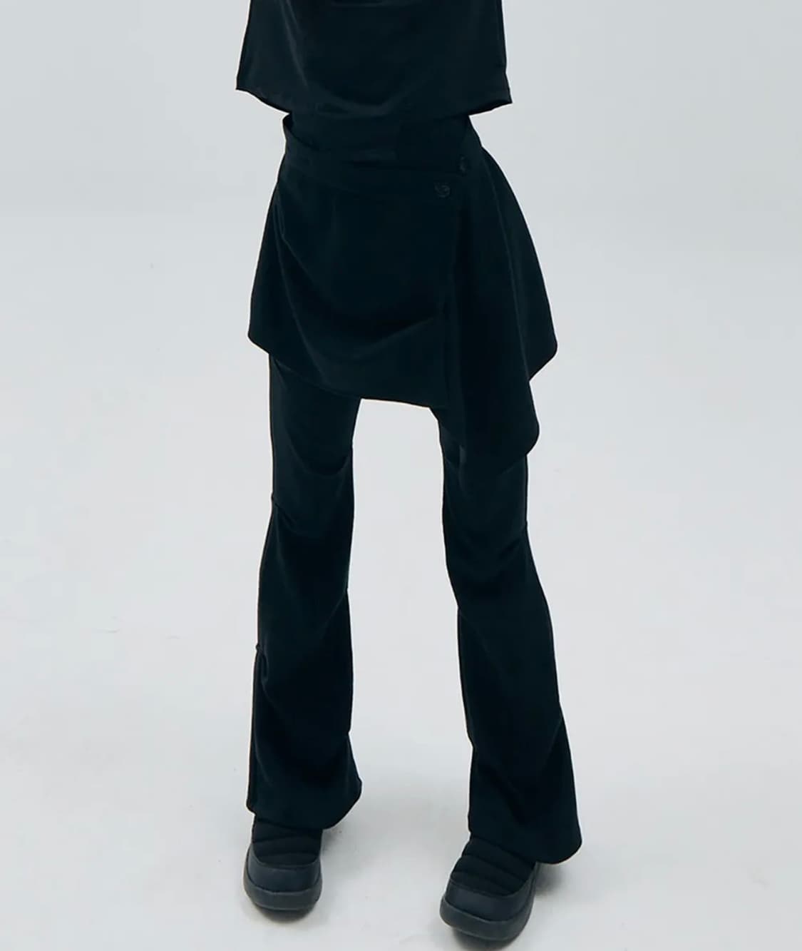 오호스 오버턱 팬츠 Wrap Over Tuck Pants Black s 상품이미지1