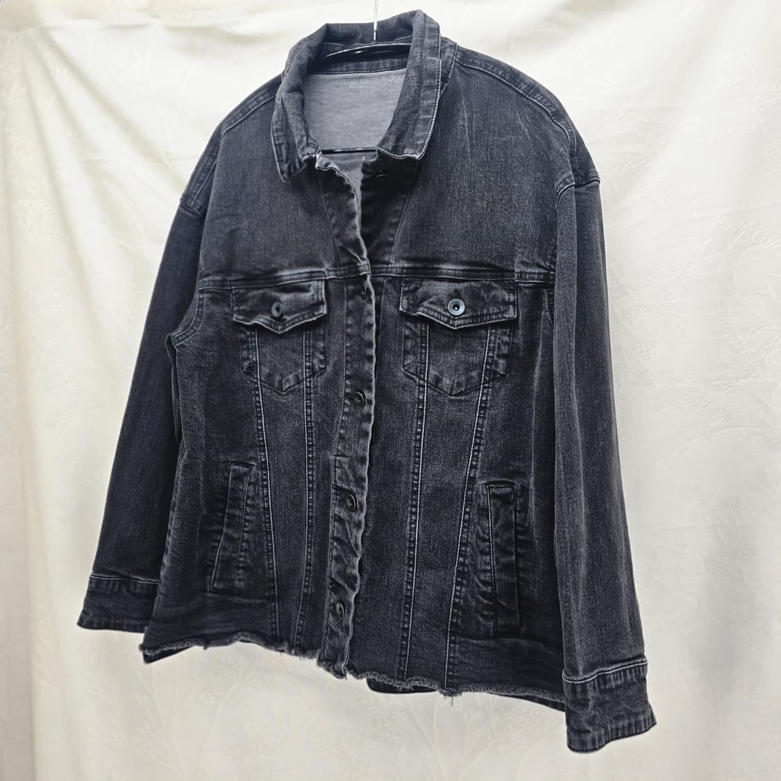 블랙 데님 롱 자켓 77 상품이미지5