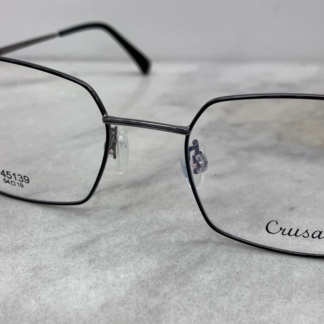 C92 크루세이드 Crusade 블랙 실버 스퀘어 메탈테 안경 45139 상품이미지5
