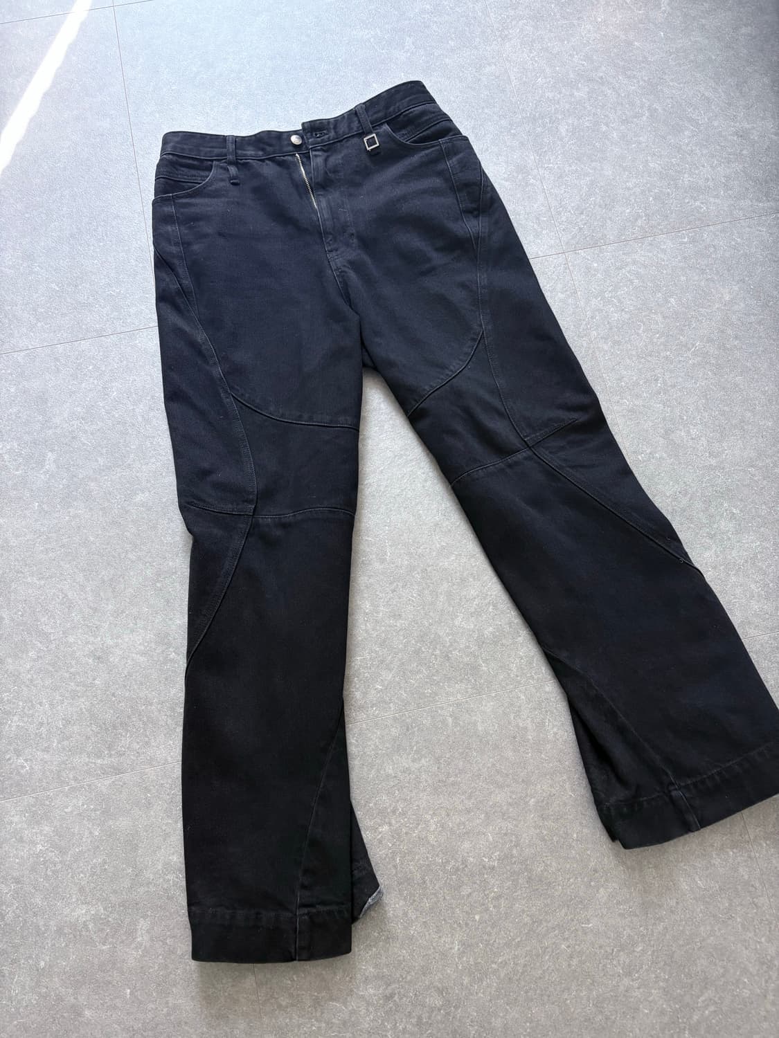 (48) 우영미 패널드 데님 팬츠 블랙 24FW 상품이미지1