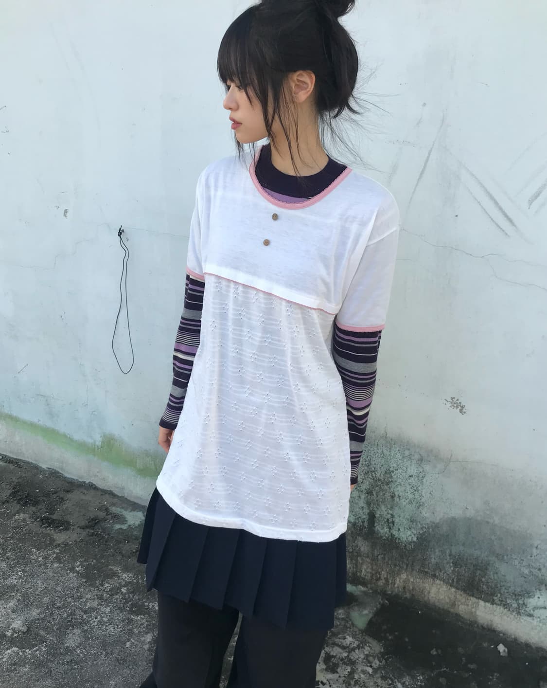 핑크 펀칭 티셔츠 상품이미지2