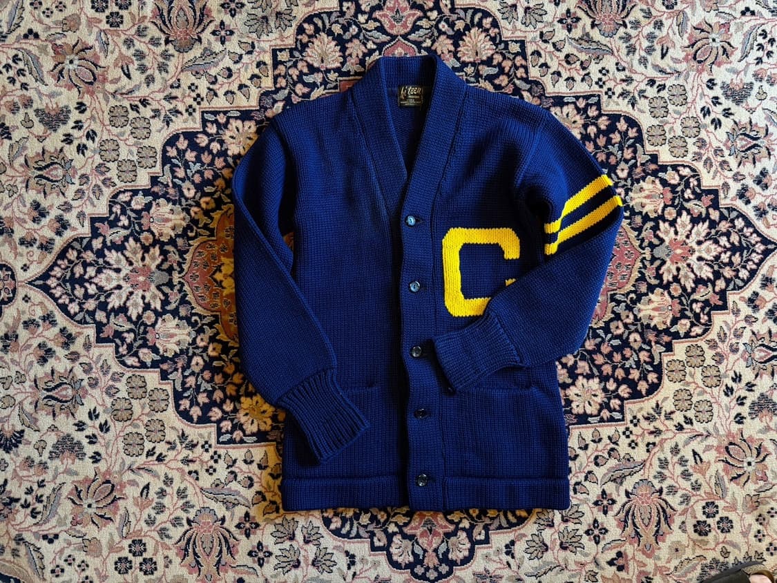 80s 브로드웨이 니팅 밀스 레터맨 가디건 100 상품이미지1