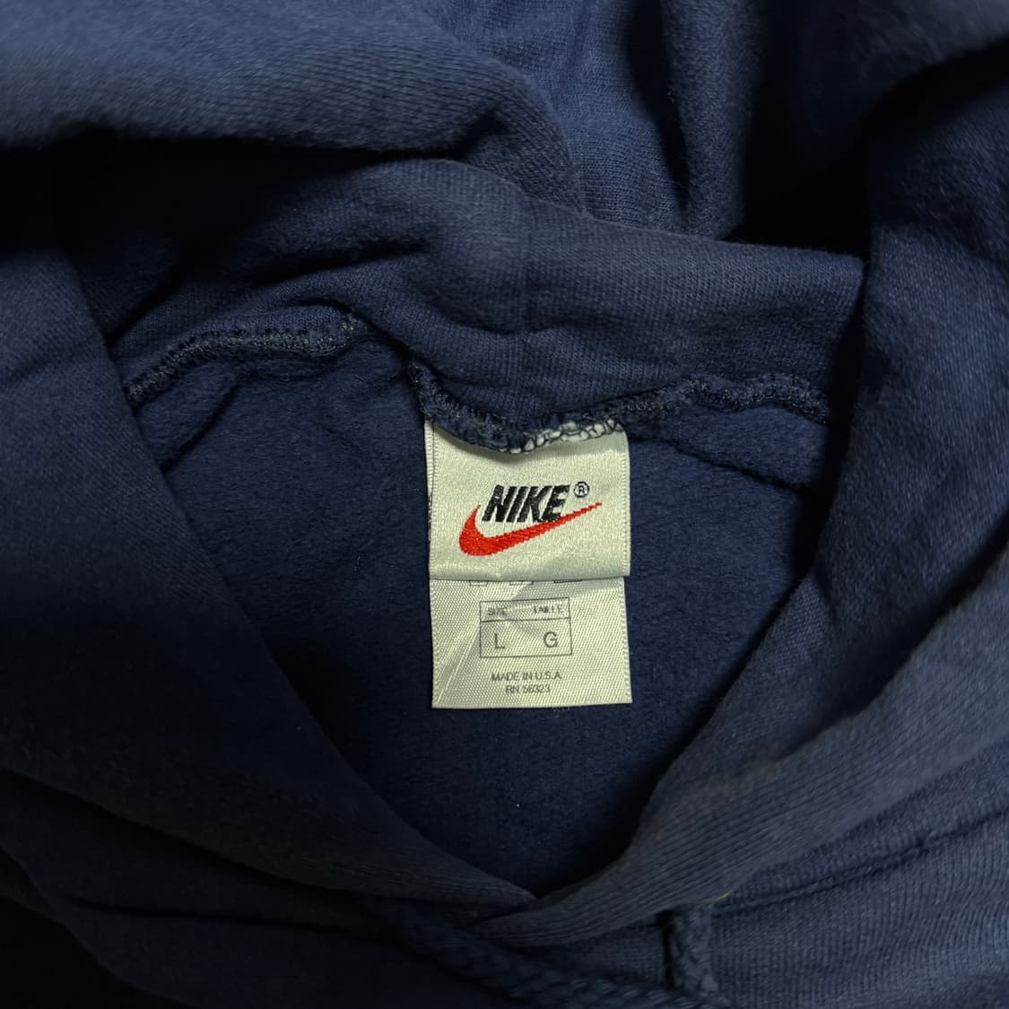 빈티지 90s USA 나이키 스몰로고 네이비 스웻후드 상품이미지3