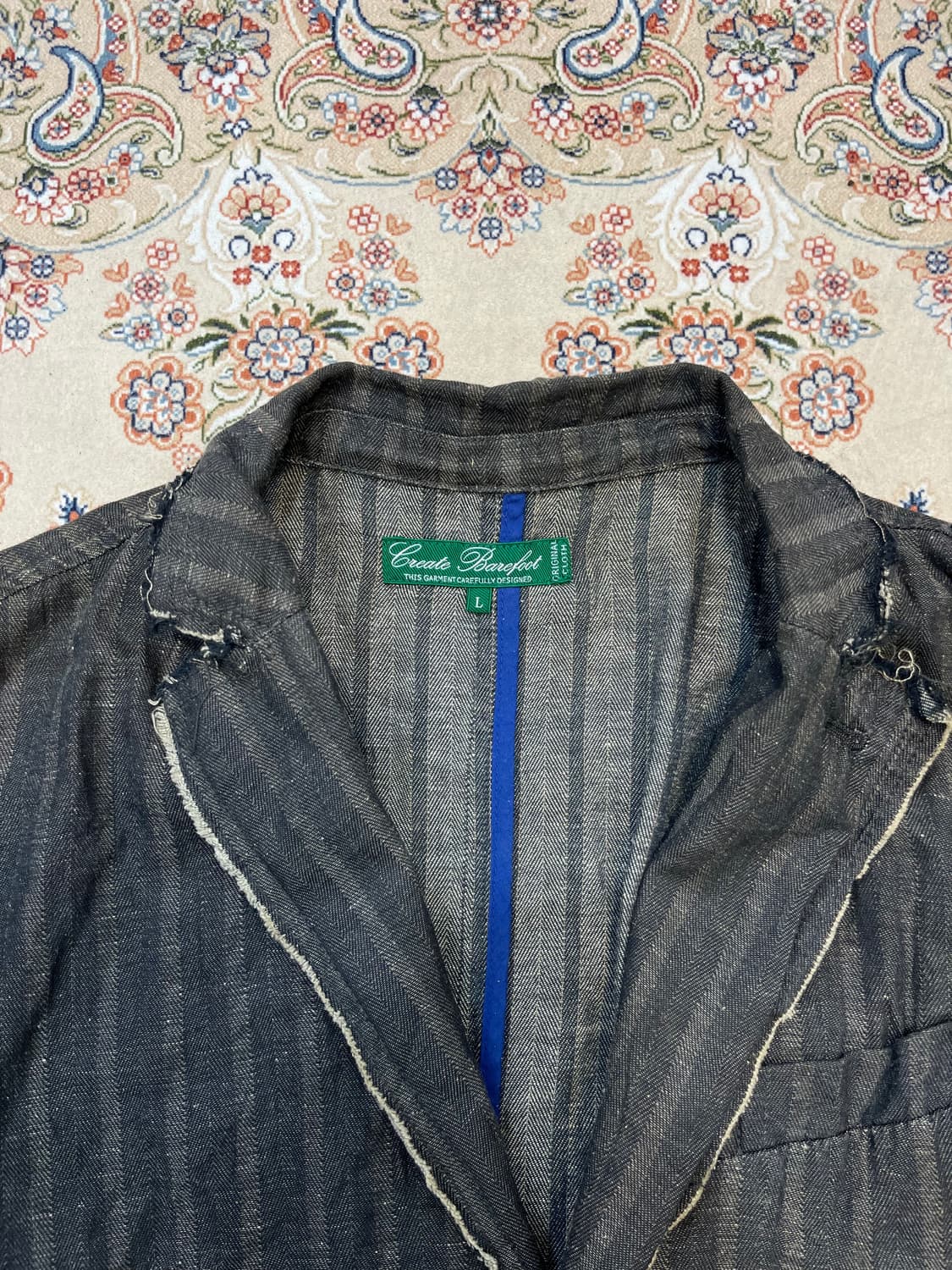 JPN 인사이드아웃 러프컷 린넨 블레이저 자켓 상품이미지3