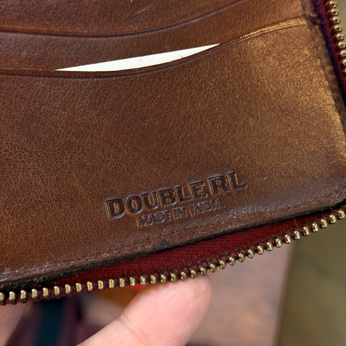 RRL 오일 코튼 버건디 월렛 상품이미지5