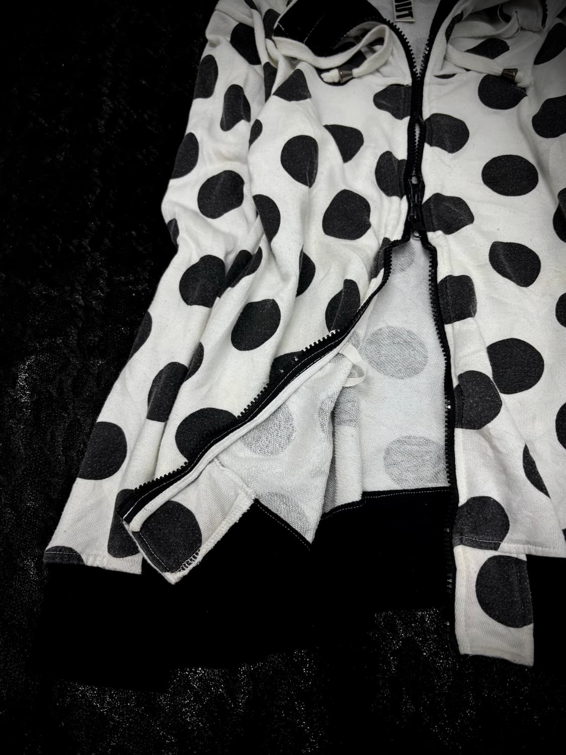 “RAGOUT” Y2K Dot Pattern 2-way Hoodie zi 상품이미지2