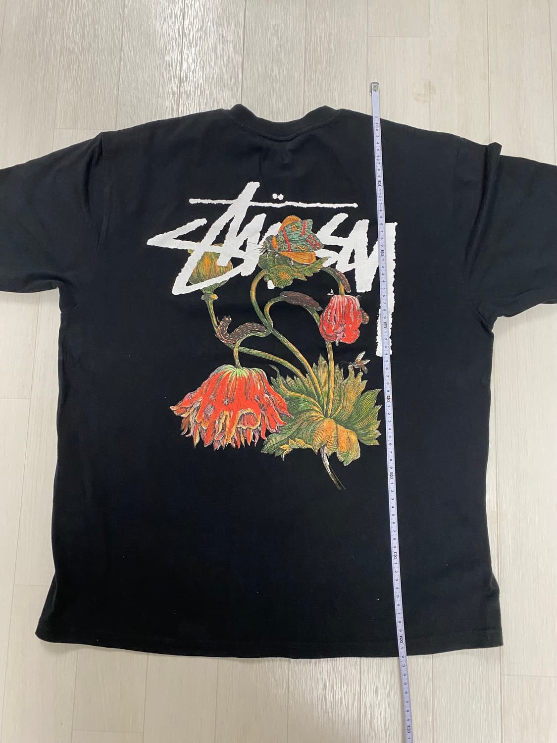 스투시 위더드 플라워 티셔츠 블랙 상품이미지5