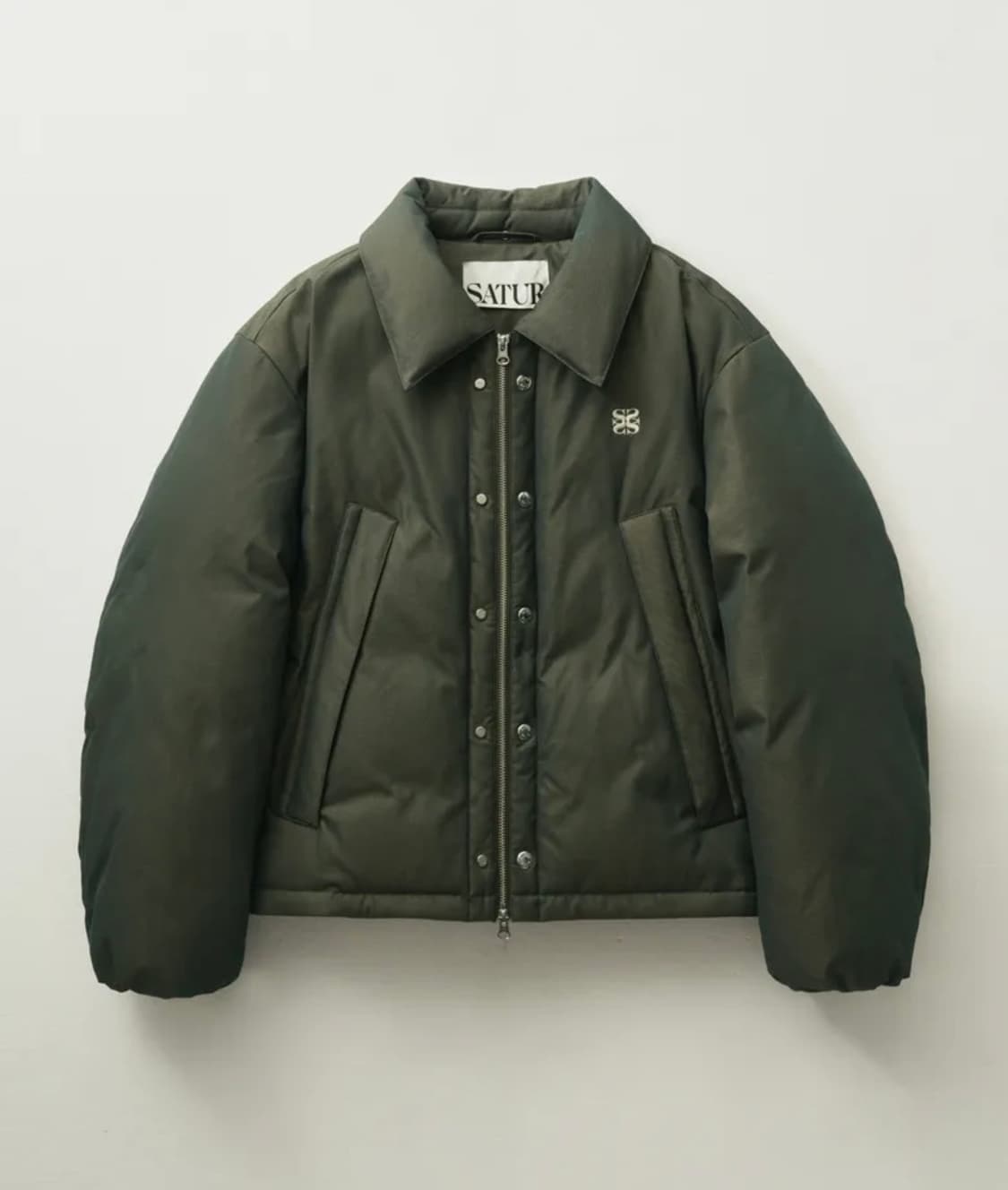 세터 래체 투 톤 다운 패딩 그린 브라운 (M) 상품이미지1