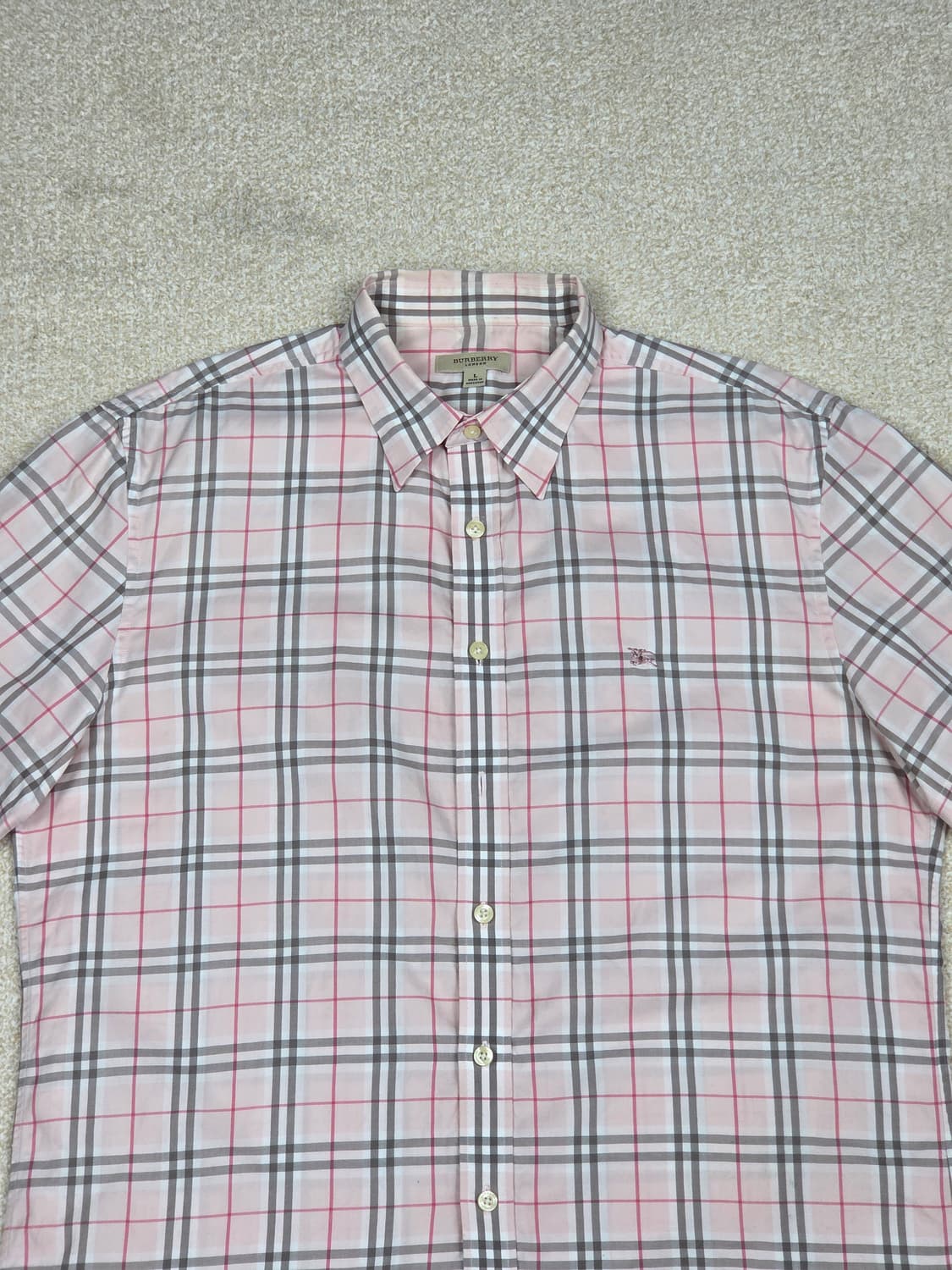 [버버리] 런던 체크 코튼 반팔 셔츠 | S00114 상품이미지2