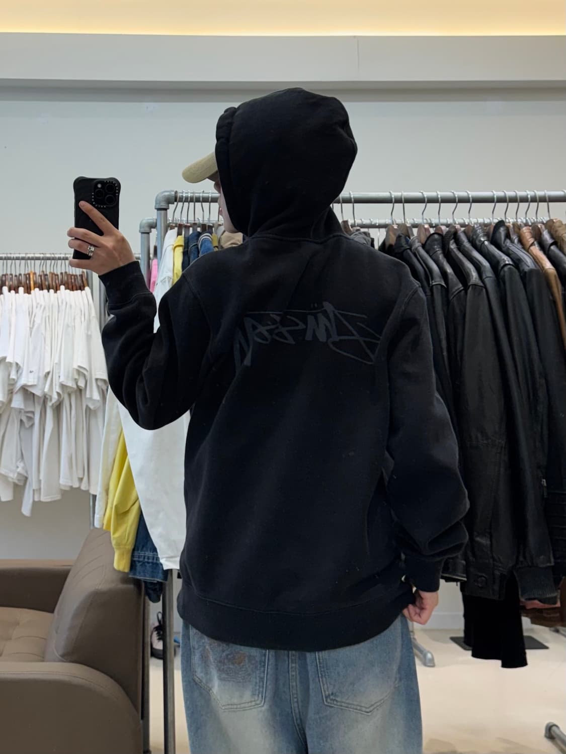 스투시 스탁 로고 후드티 블랙 상품이미지8
