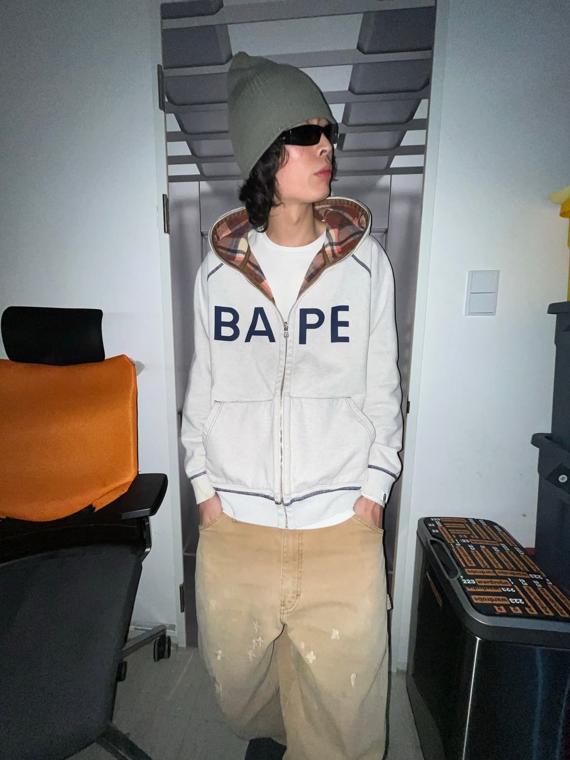 00's BAPE Reversible Check Hood Zip Up 상품이미지1