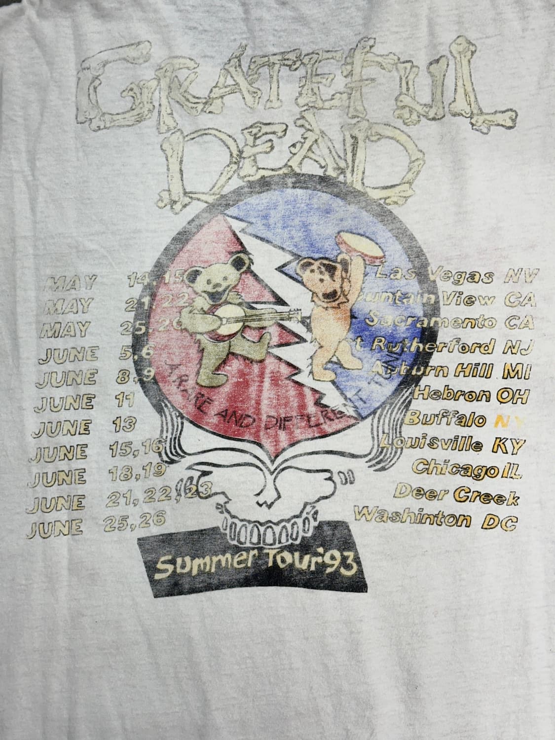 1993‘ Grateful Dead 썸머 투어 티셔츠 XL 상품이미지4
