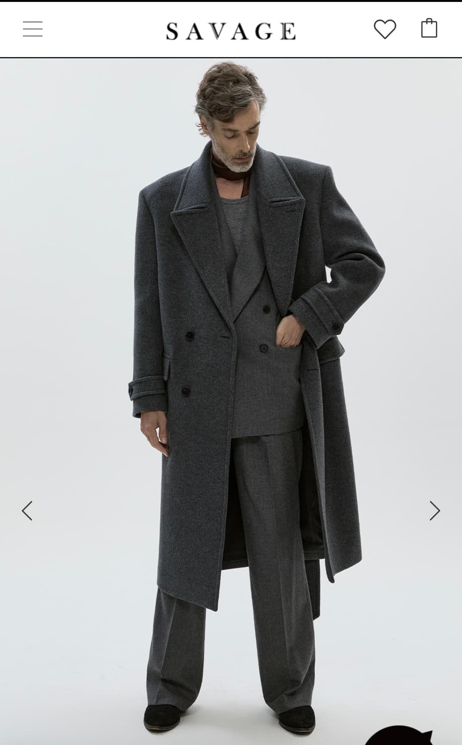 세비지 그레이 벨트 코트 L 상품이미지2