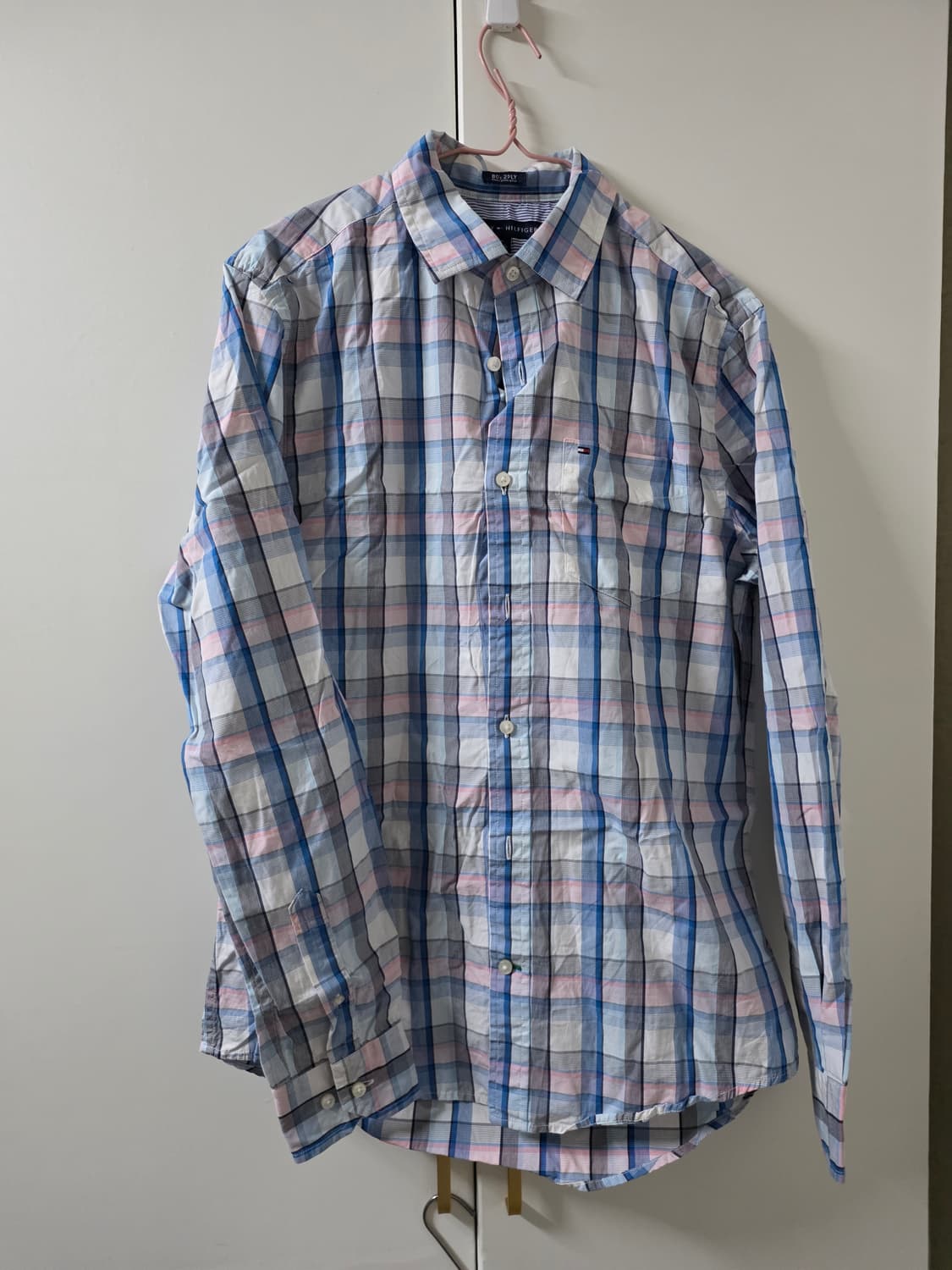 타미힐피거 체크 셔츠 S 커스텀 핏 상품이미지1