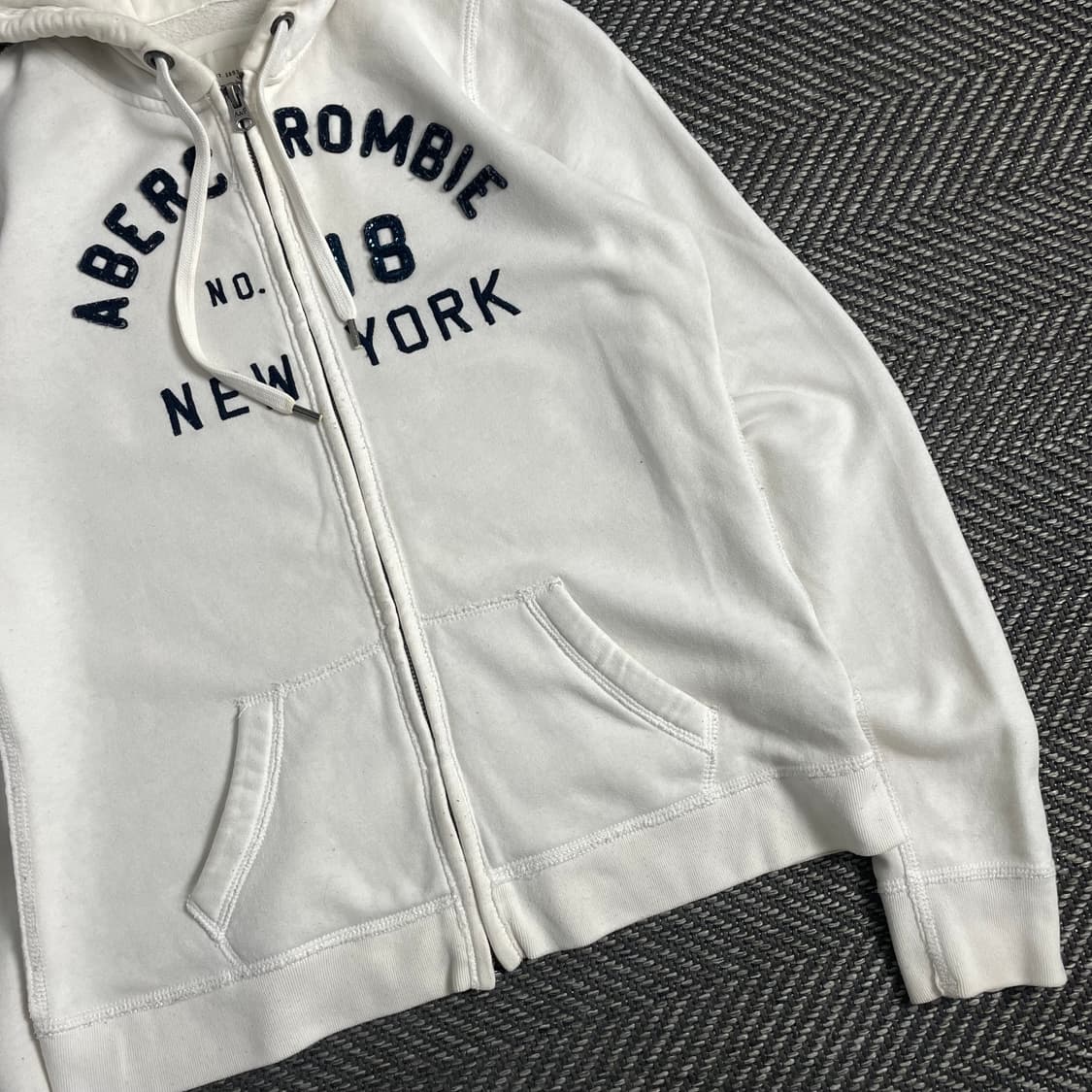 아베크롬비 y2k 빈티지 화이트 후드집업y 3735 상품이미지4