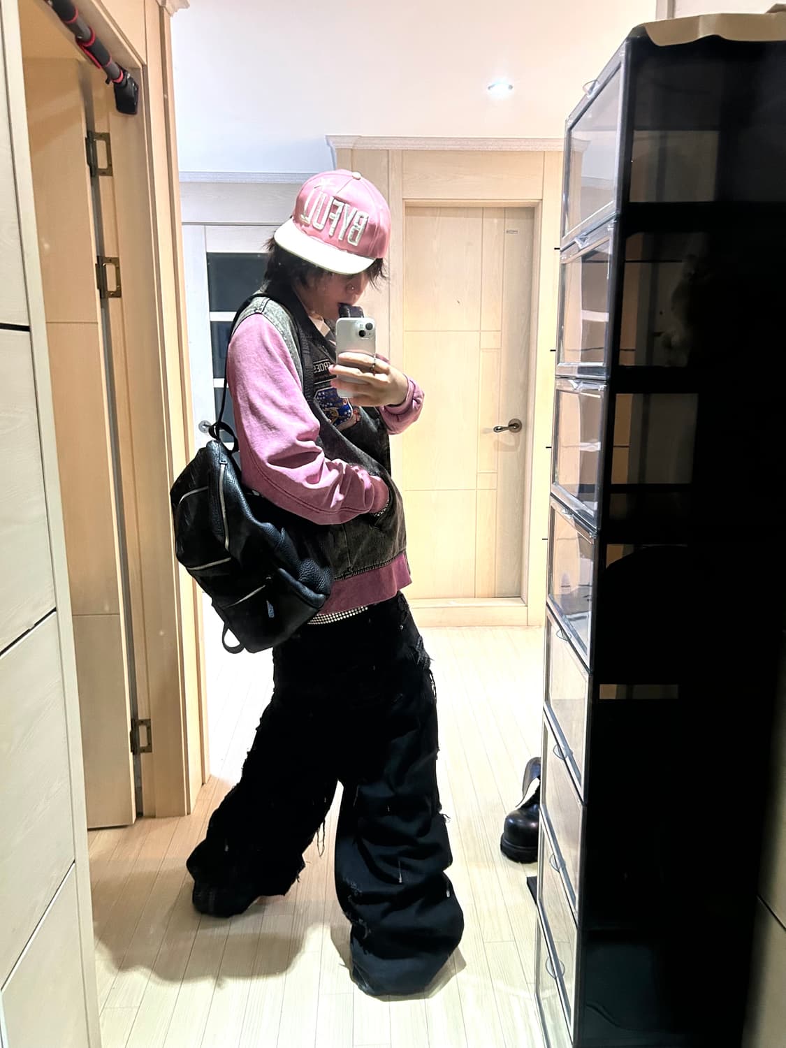 Pink Cotton Printing Varsity Jacket 상품이미지2