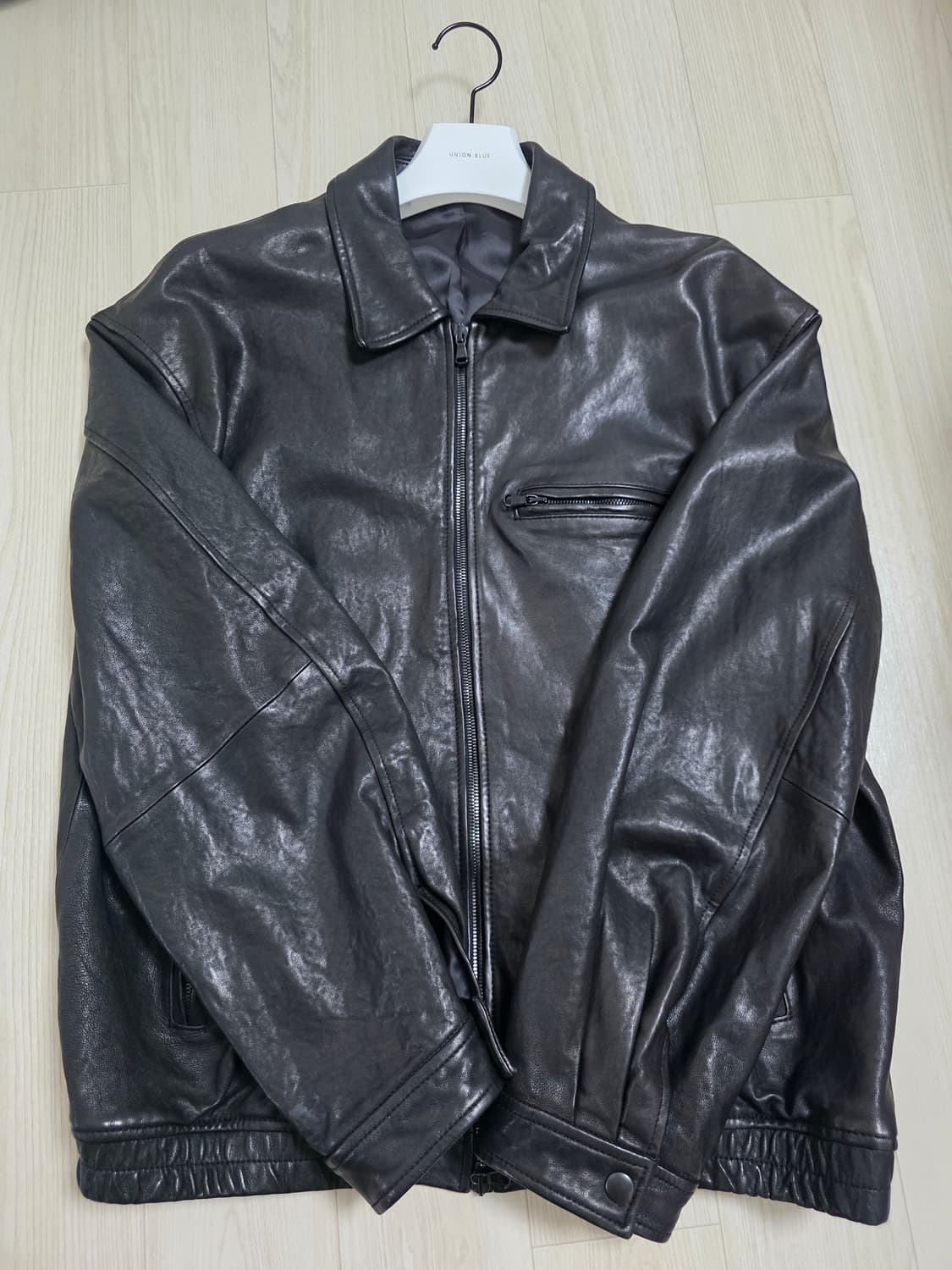 [L] 유니온블루 레더 램스킨 싱글자켓 상품이미지2