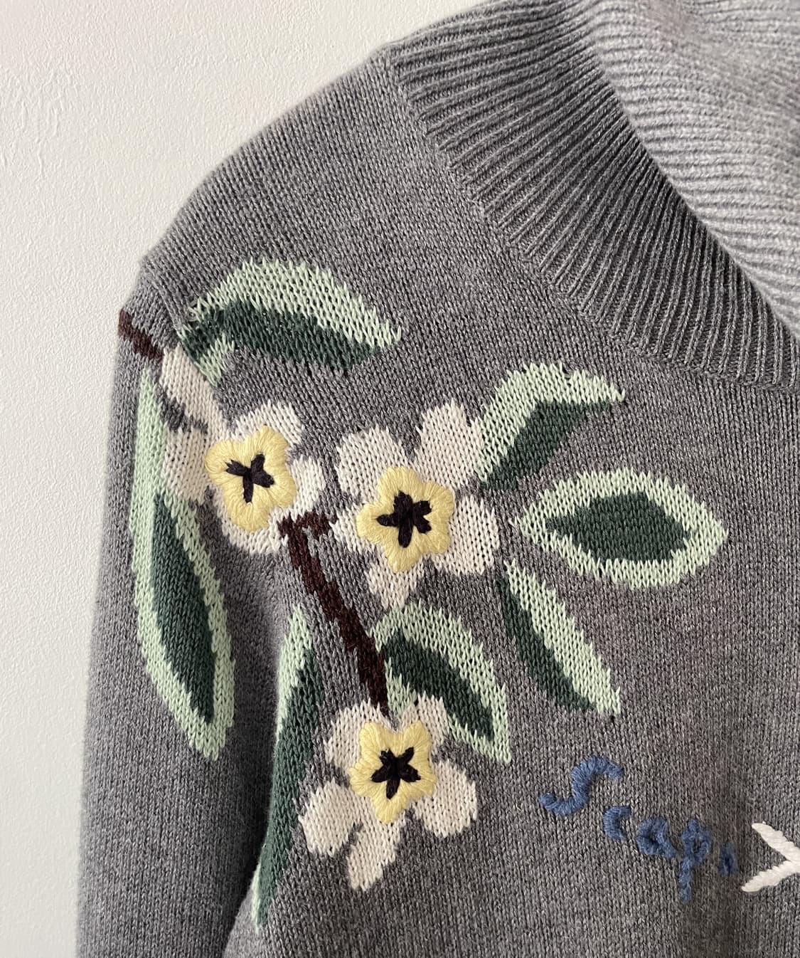 vintage flower embroidered knit 상품이미지4