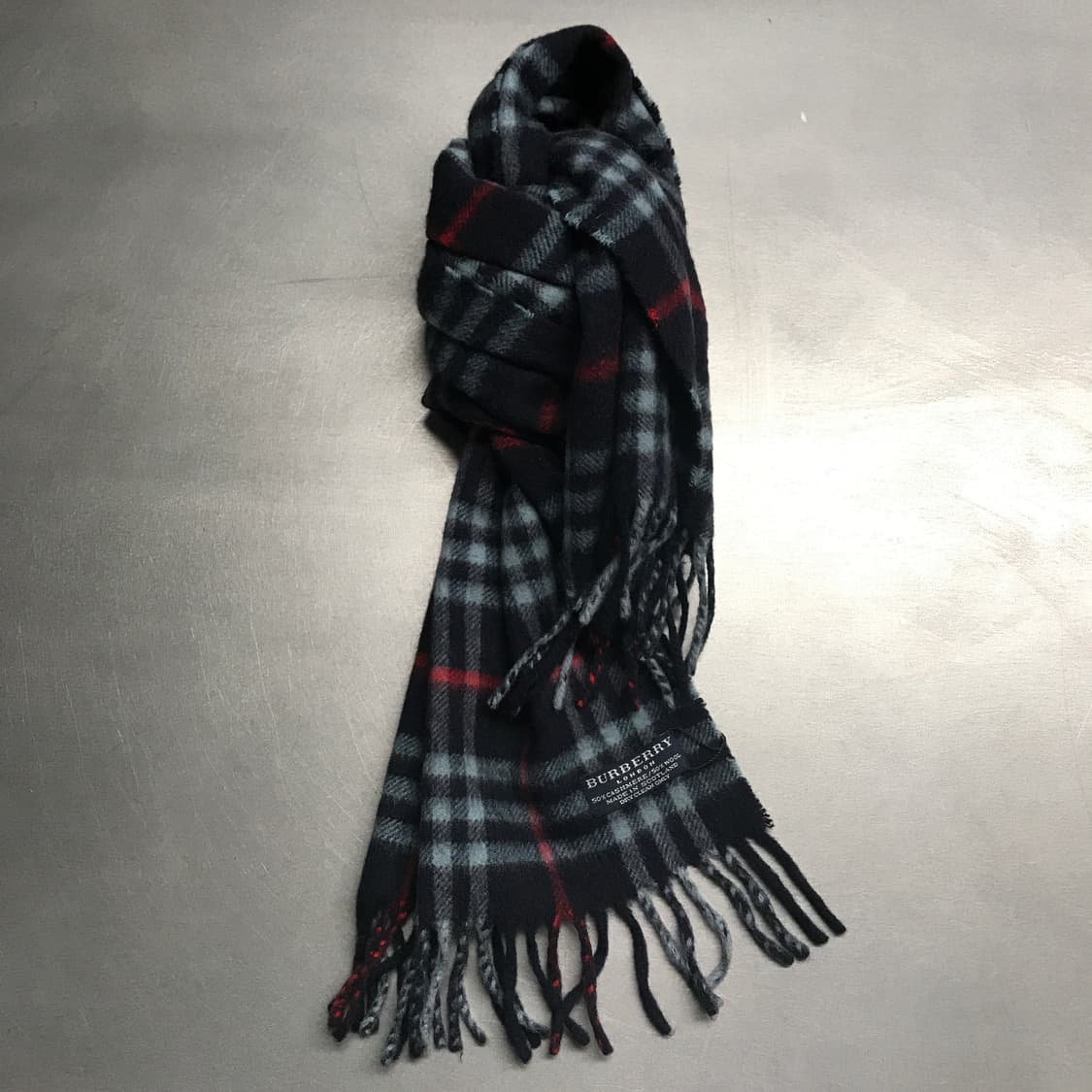 버버리 정품 캐시미어/울 머플러 네이비 상품이미지1