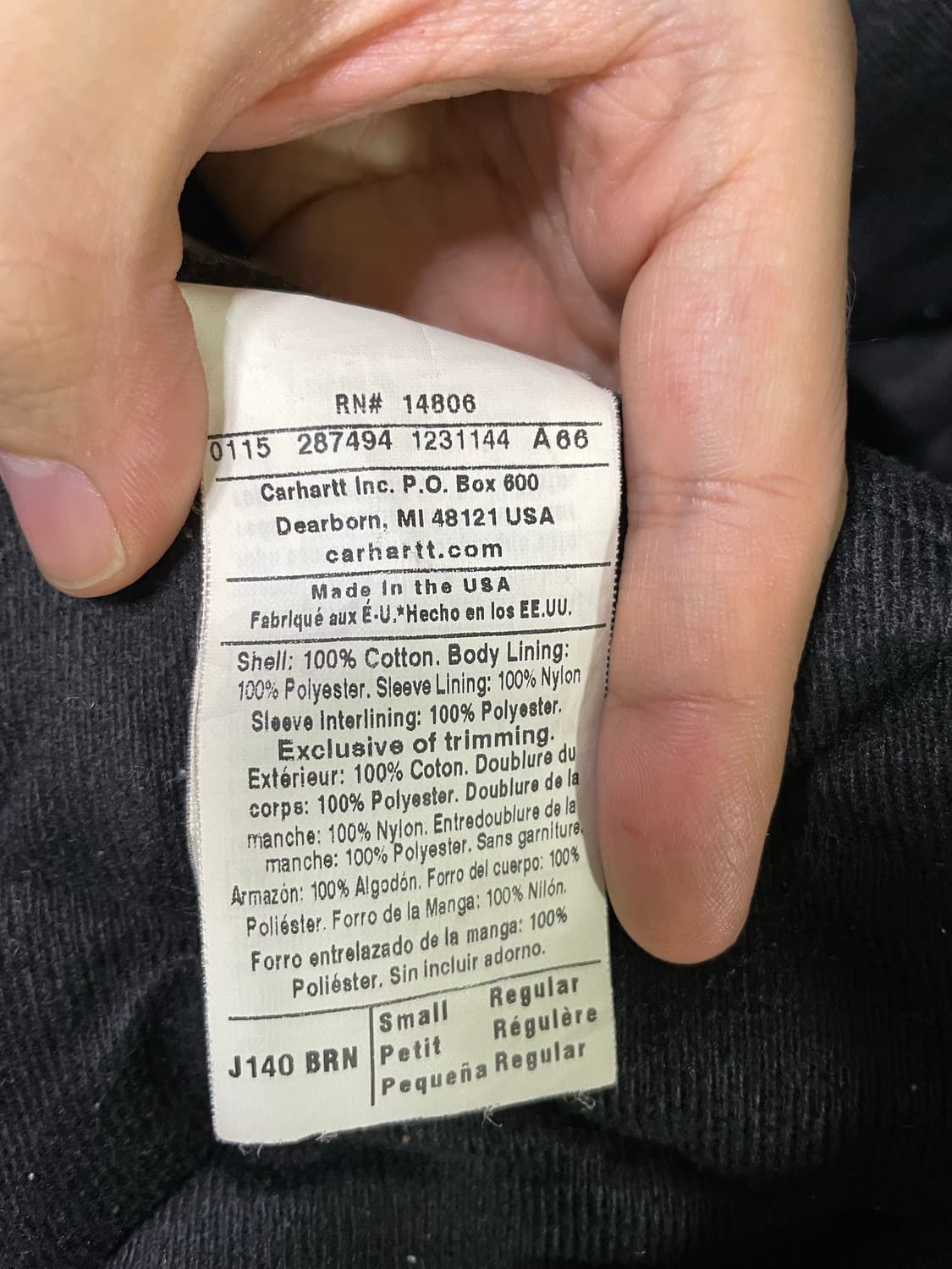 칼하트 덕액티브 자켓 j140 USA 생산 워크자켓 상품이미지8