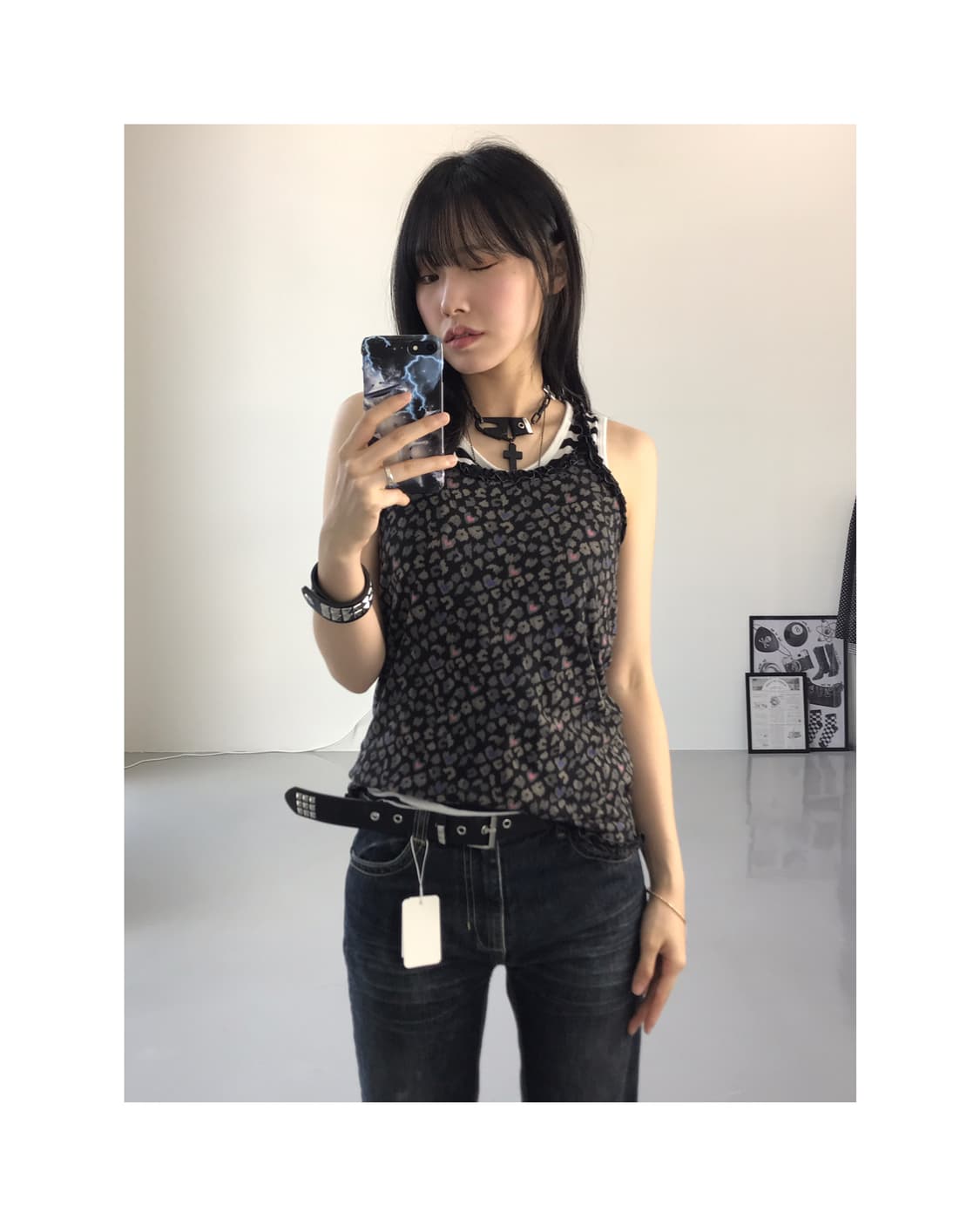 Jpn Floral Sleeveless T-Shirts 상품이미지1