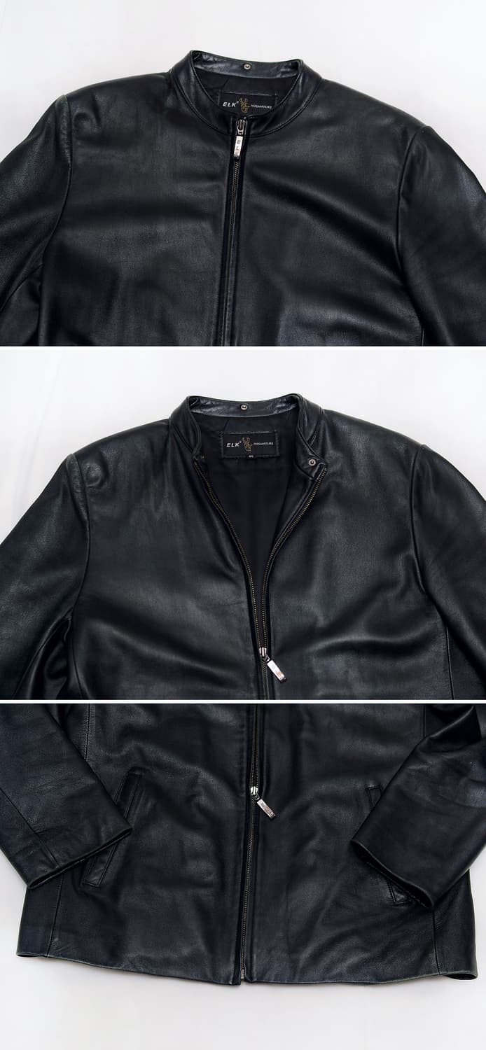 엘크 (ELK) 천연 양가죽 헨리넥 집업 싱글 라이더 자켓 (100) 상품이미지4