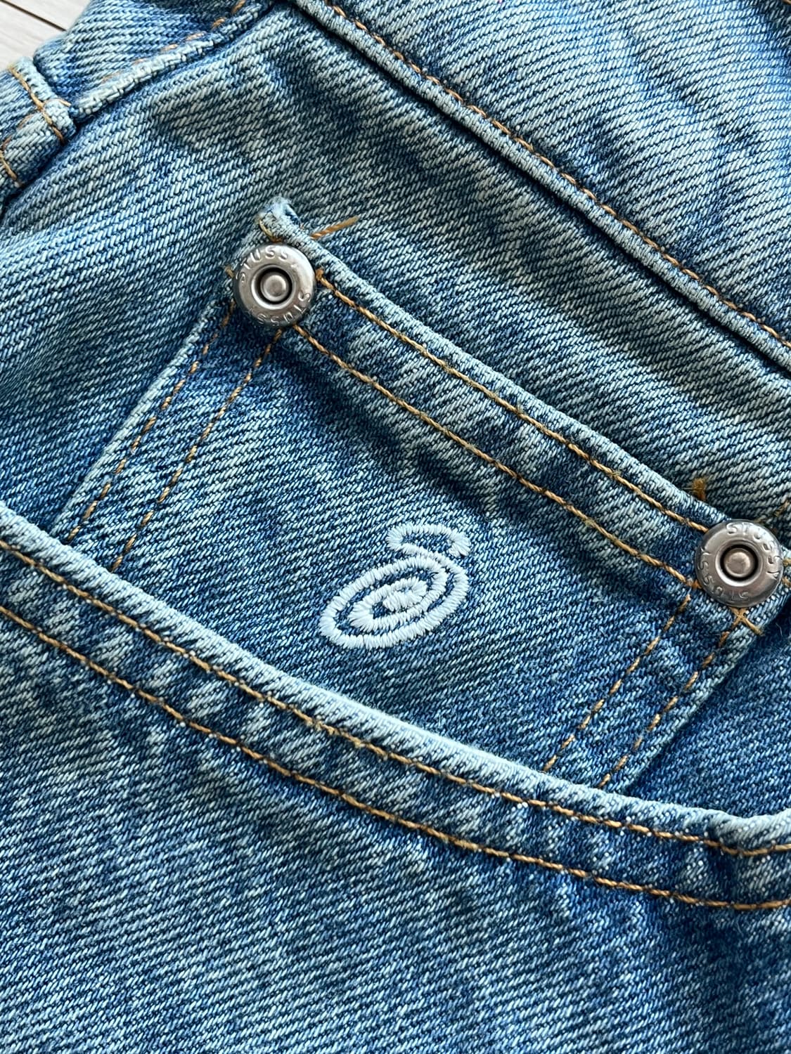 stussy 스투시 데님 빅올진 워시드 블루 30 (새제품) 상품이미지3