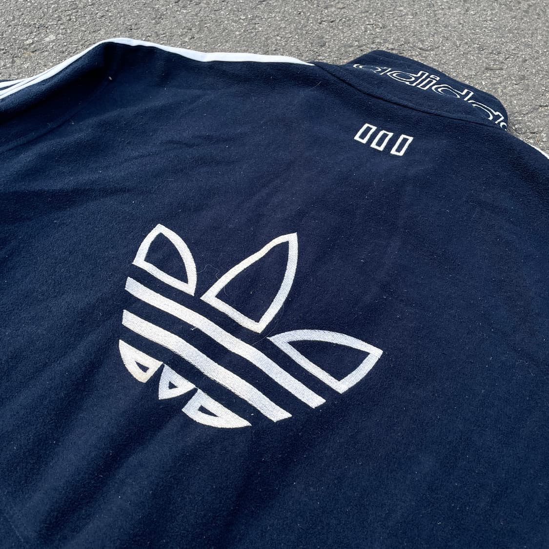 80s 아디다스 파이어버드 빅로고 져지 후리스 트랙탑 XL 상품이미지4